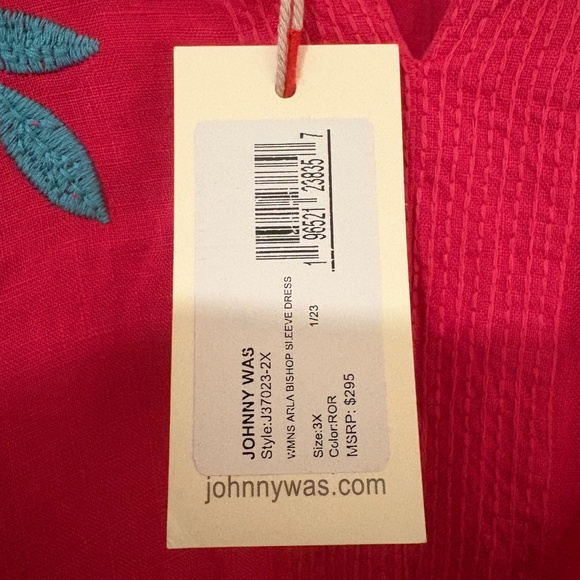 Johnny Was ARLA BISHOP SLEEVE DRESS 3X - Picture 4 of 9